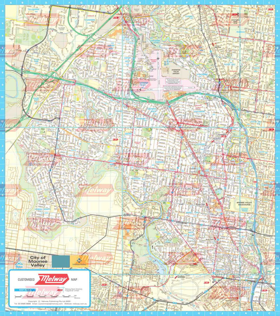 Melway Moonee Valley Council WallMap - Melway Maps